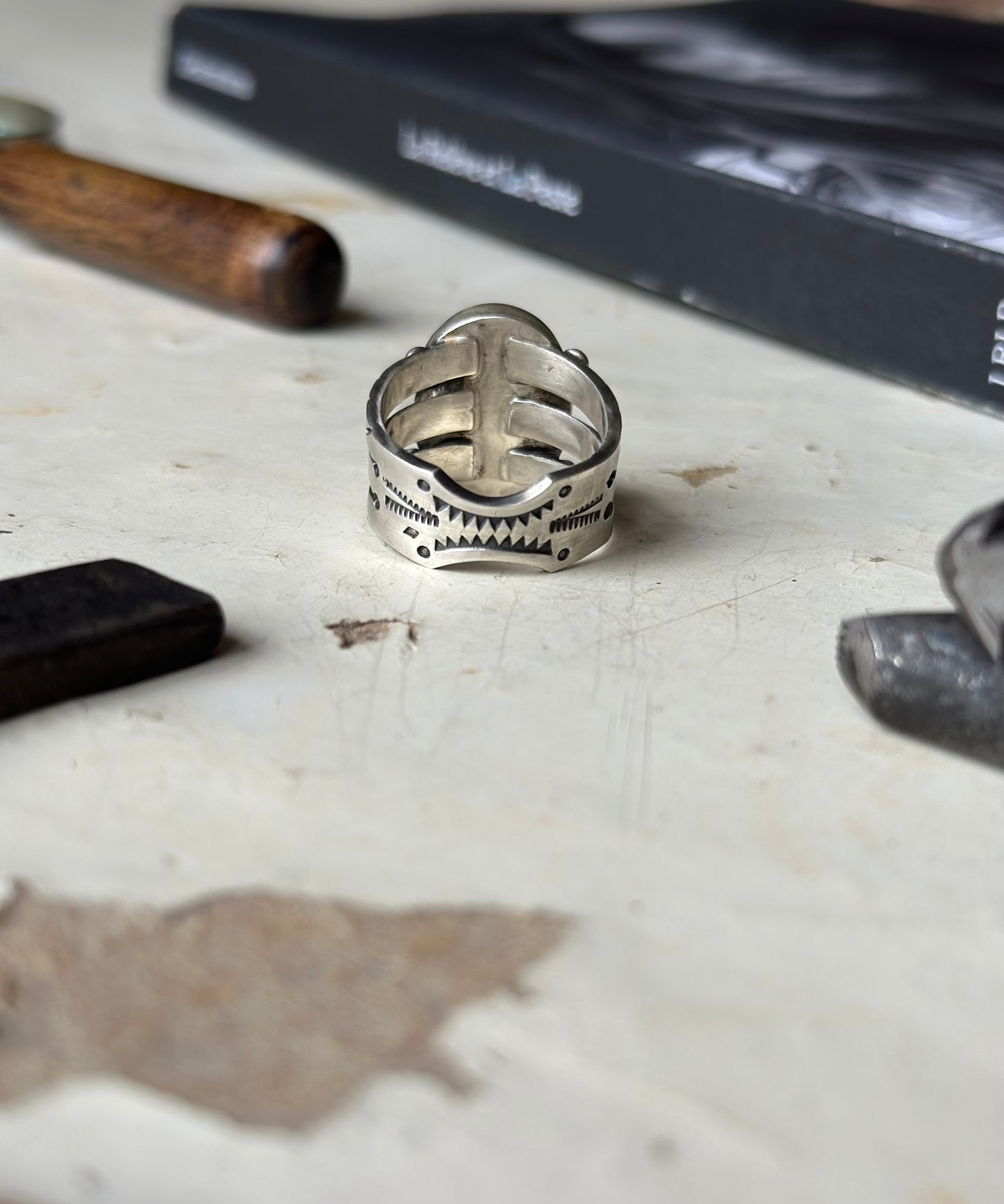 Bague “Turquoise red web” (T61,5)